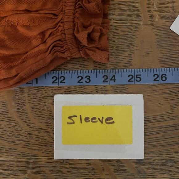 Umgee Women Milk Maid Smocked Tiered Orange Dress L Balloon Sleeve Cottage Fall - Picture 10 of 13